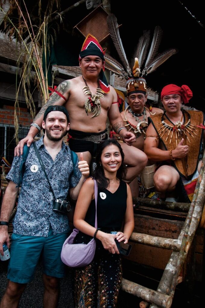 a group of people standing next to each other